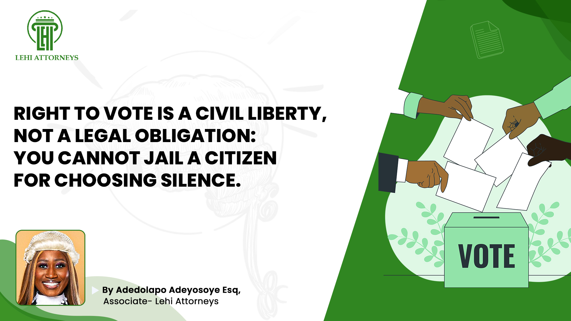 RIGHT TO VOTE IS A CIVIL LIBERTY, NOT A LEGAL OBLIGATION: YOU CANNOT JAIL A CITIZEN FOR CHOOSING SILENCE