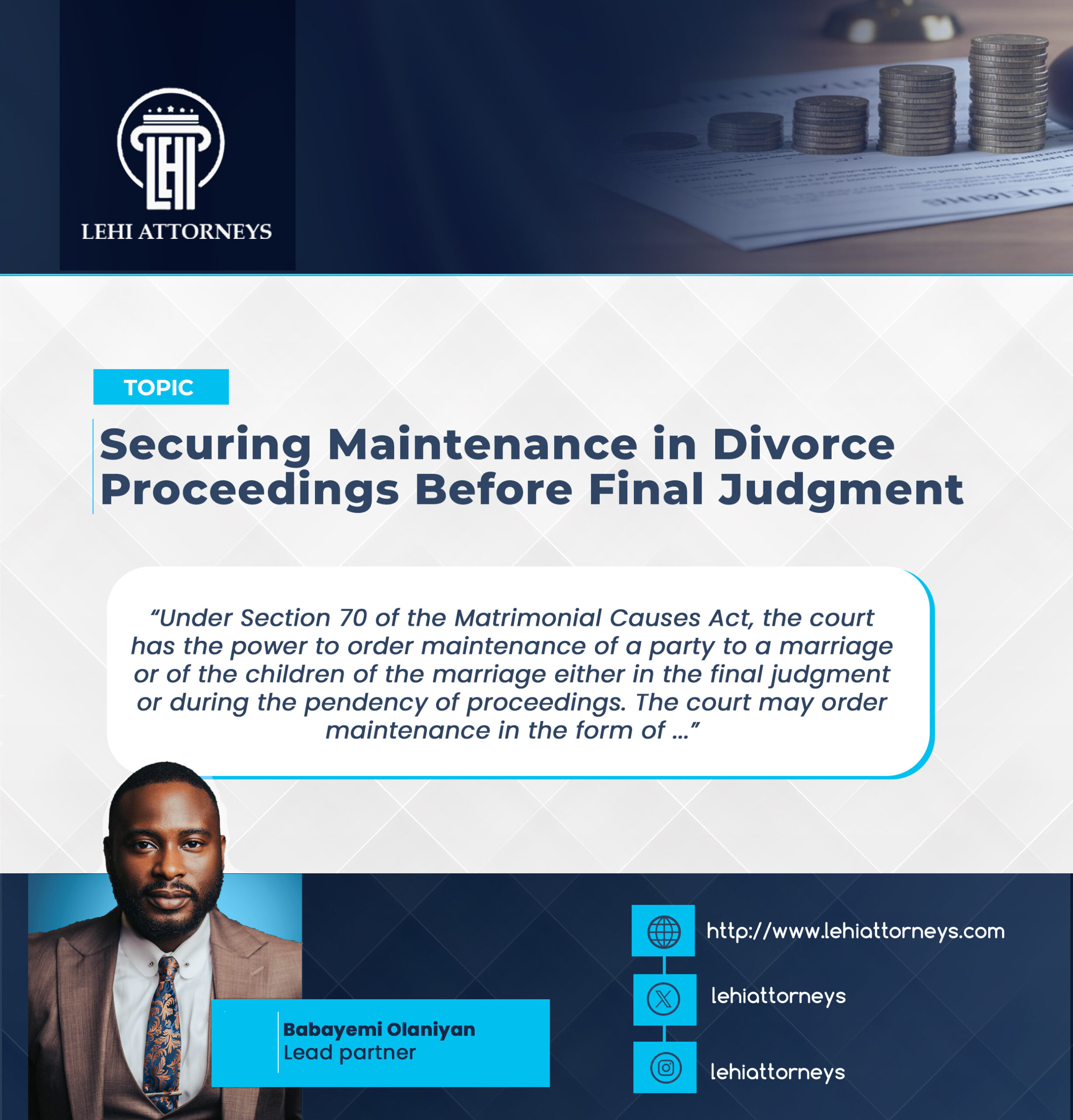 Securing Maintenance in Divorce Proceedings Before Final Judgment