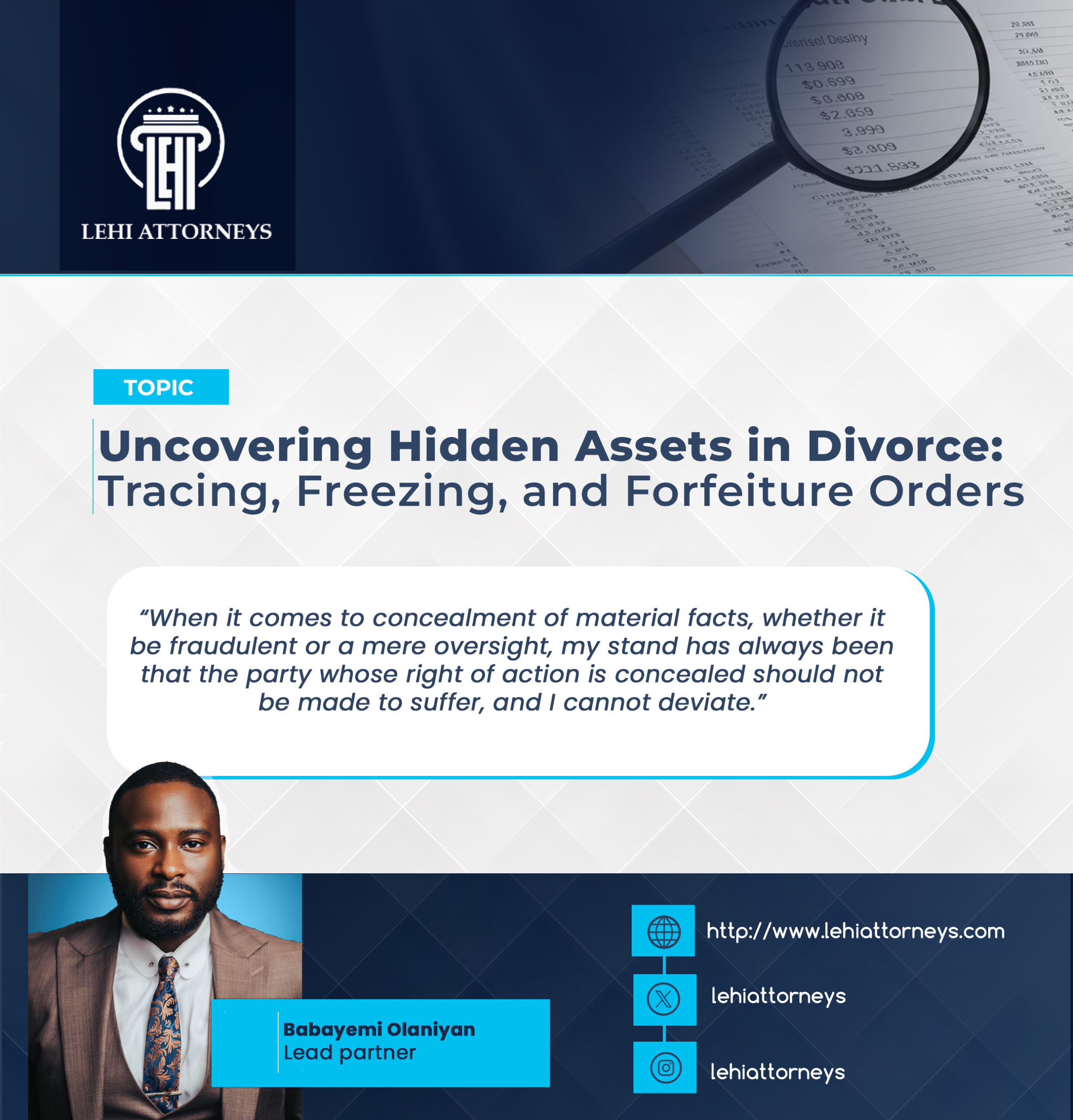 Uncovering Hidden Assets in Divorce: Tracing, Freezing, and Forfeiture Orders